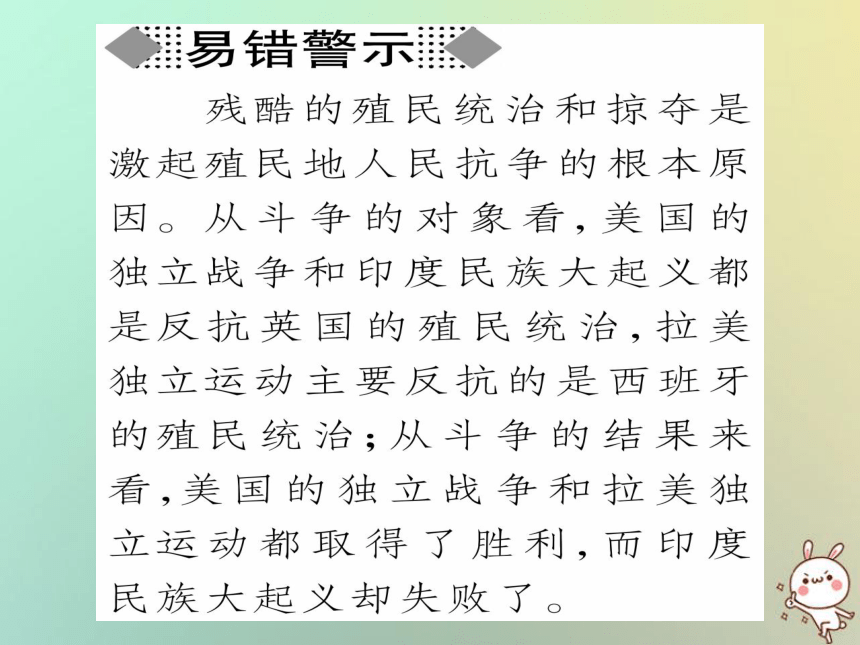 2018秋九年级历史上册第5单元工业化时代的来临与马克思主义的诞生第19课殖民地的反抗斗争课件岳麓版