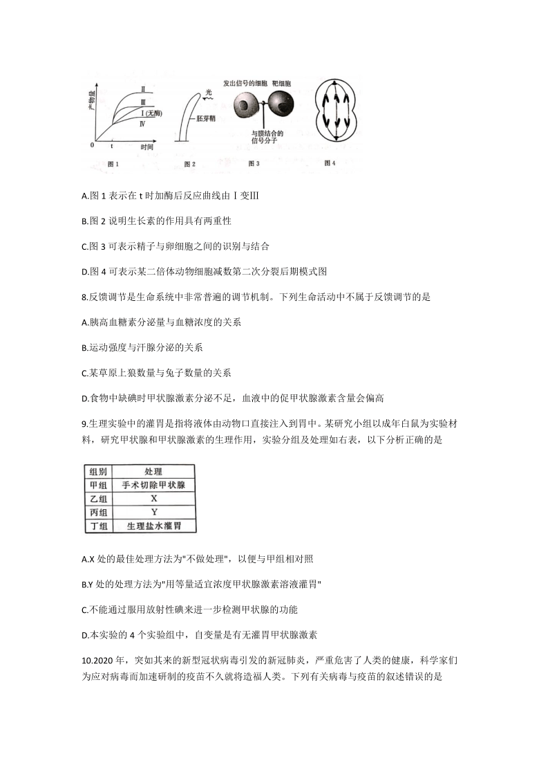 河北省张家口市2021届高三上学期期末考试生物试题  版含解析