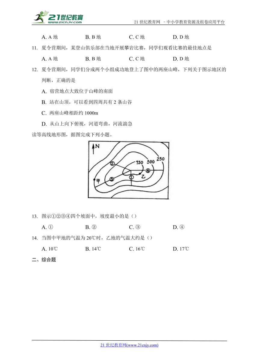 第一章第四节 地形图的判读 导与练