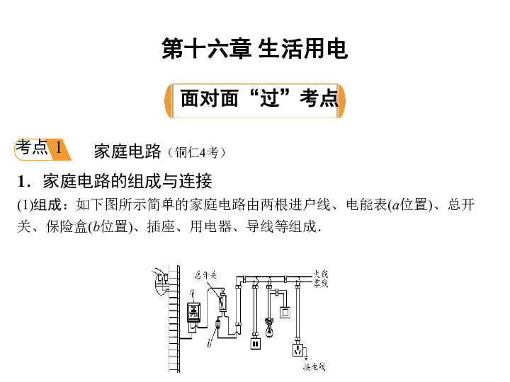 贵州2019年中考物理复习课件：第十六章   生活用电(共10张PPT)