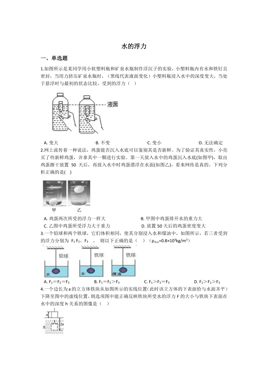 浮沉子受力示意图图片