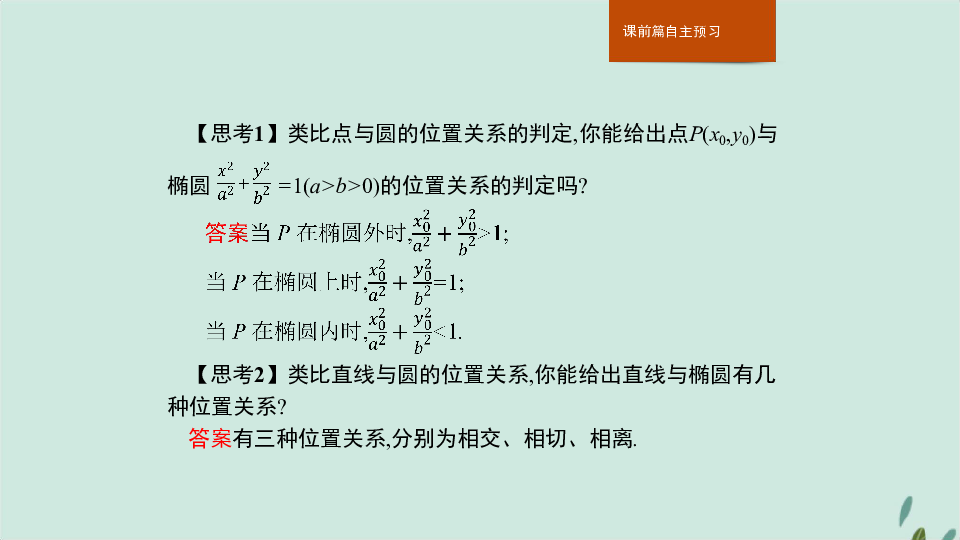 高中数学新人教A版选修2-1课件：习题课——椭圆的综合问题及应用（37张）