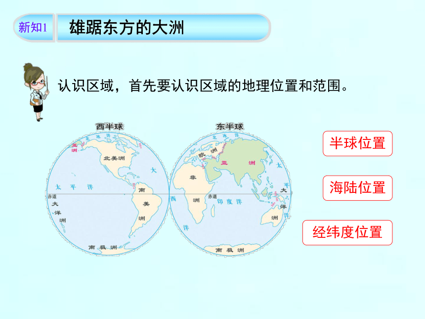 人教版地理七年级下册6.1《位置和范围》课件