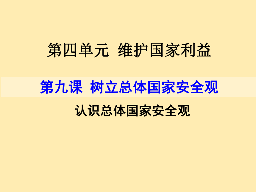 9.1认识国家总体安全观 课件(共24张PPT)