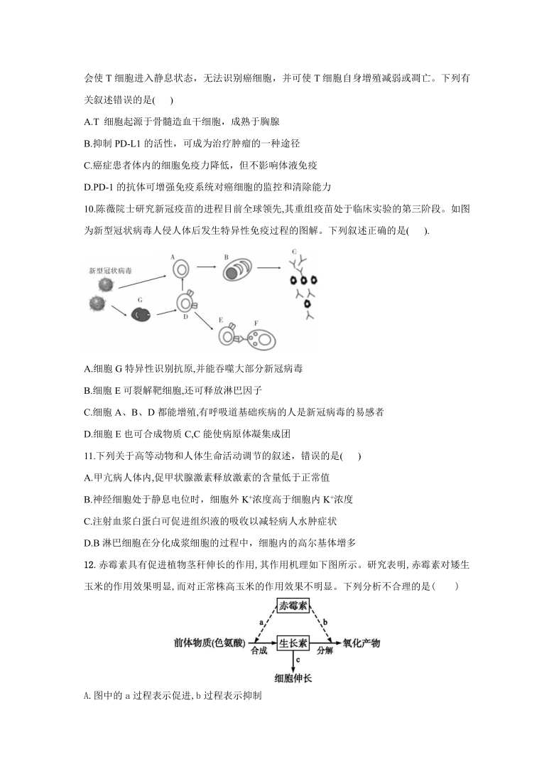 湖南省常德淮阳中学2020年秋高二期中考试生物试卷 含答案