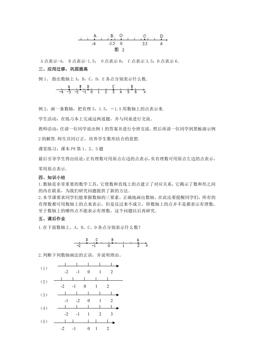 湘教七年级数学上册第一章《1.2数轴、相反数与绝对值》教案