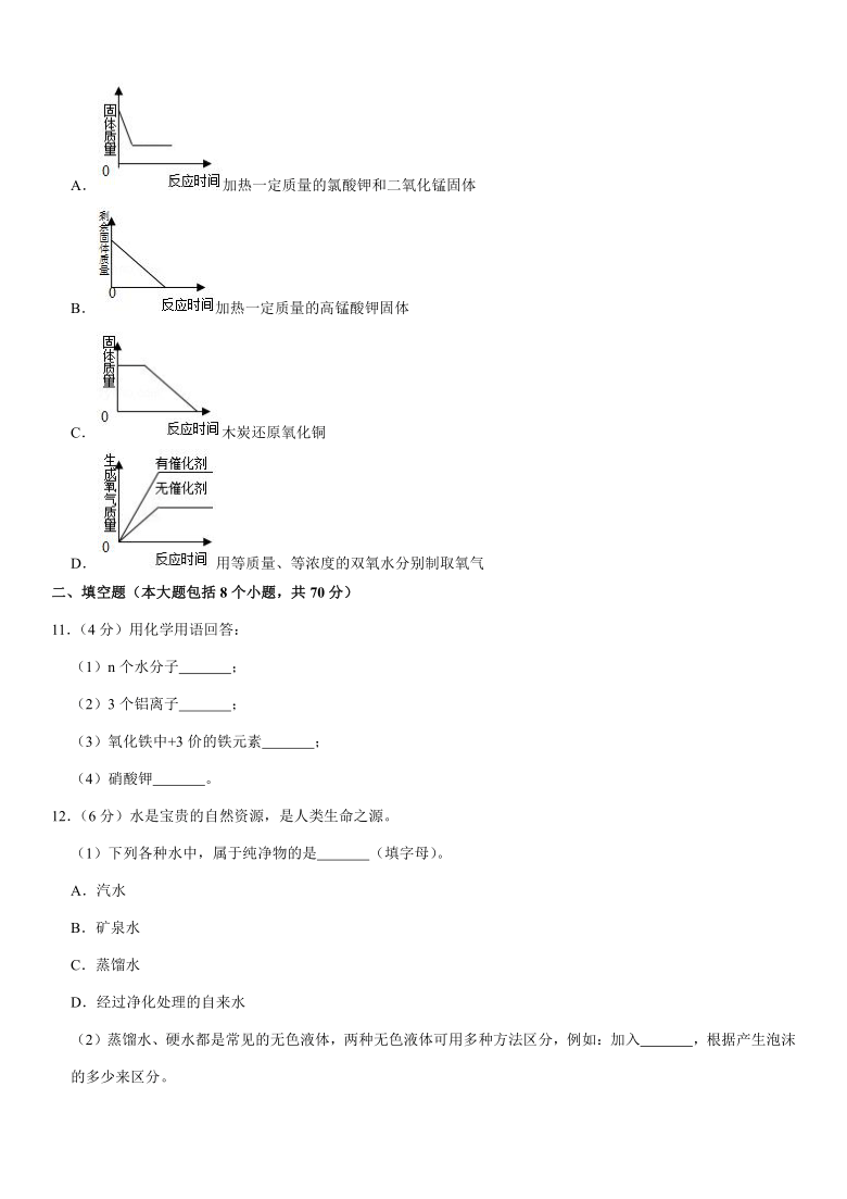 2019-2020学年福建省莆田市文献中学九年级（上）期中化学试卷（解析版）