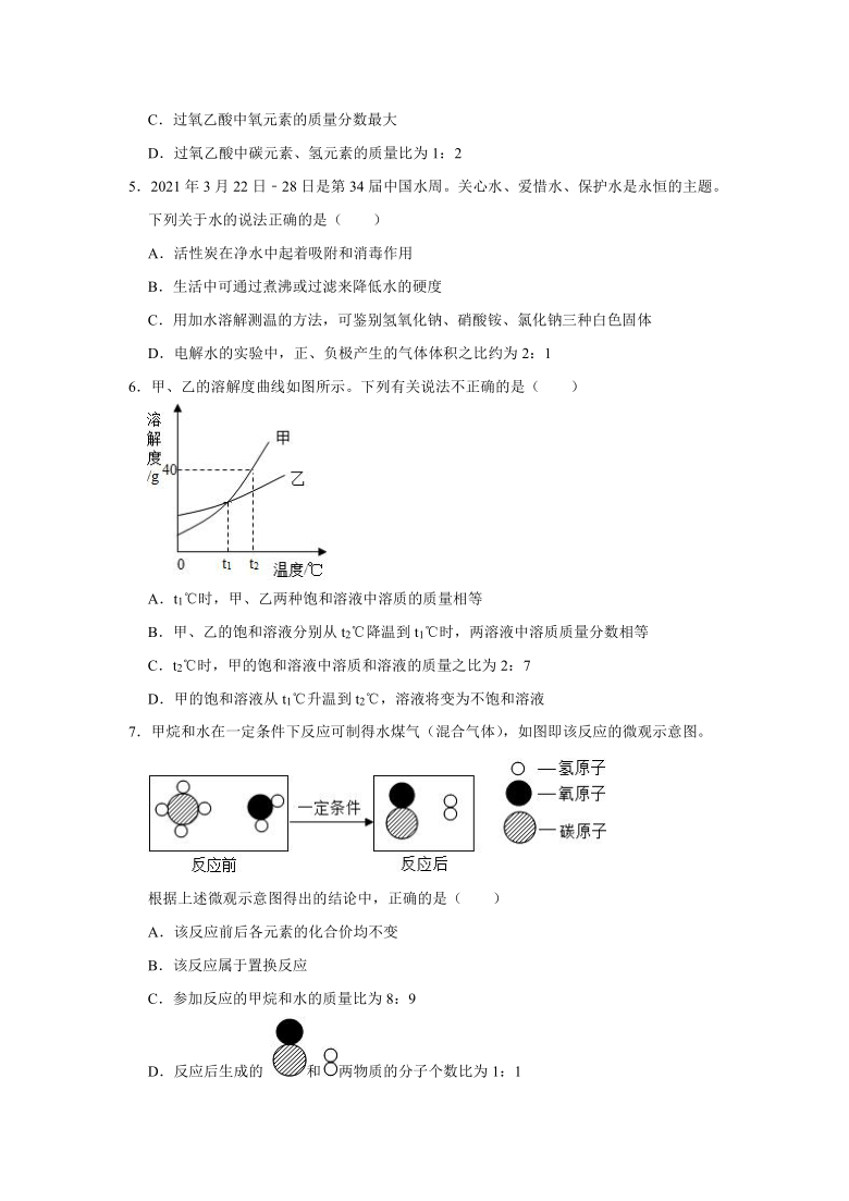 山东省菏泽市单县2020-2021学年九年级下学期期中化学试卷（word  解析版）