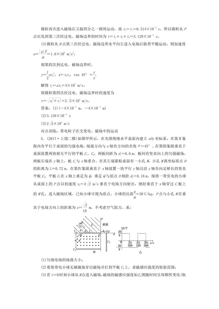 2018版高考物理新人教版一轮复习课时跟踪检测：29 带电粒子在组合场中的运动（含解析）