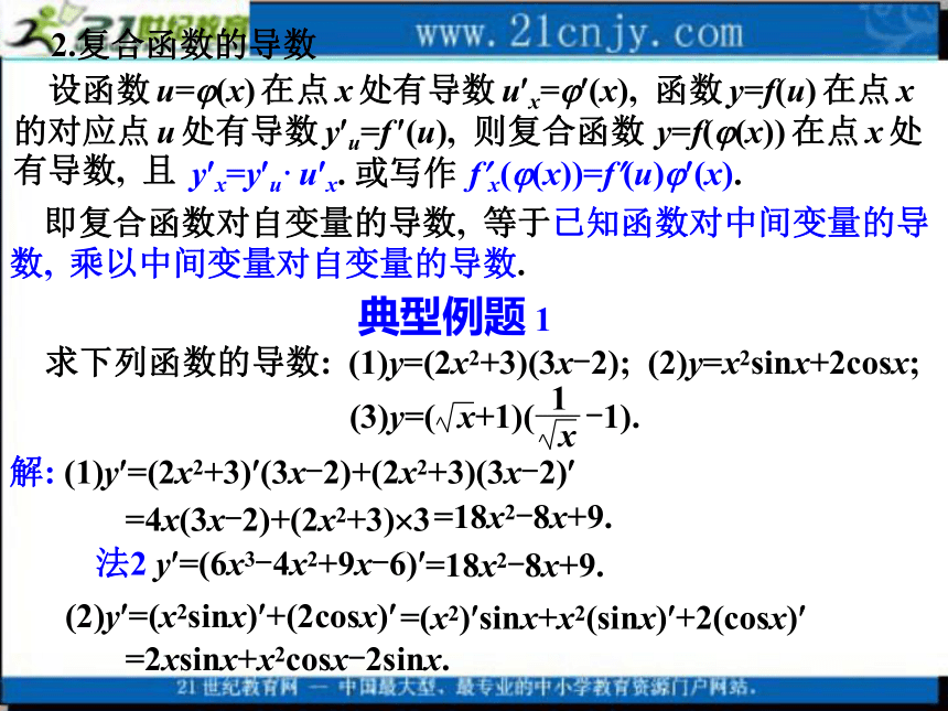 2010高考数学专题复习课件：35导数的运算(理)