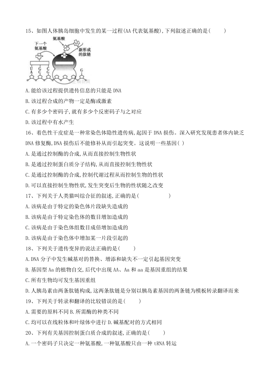 山西省蒲城县桥山中学2016-2017学年高一下学期第三次质量检测生物试卷