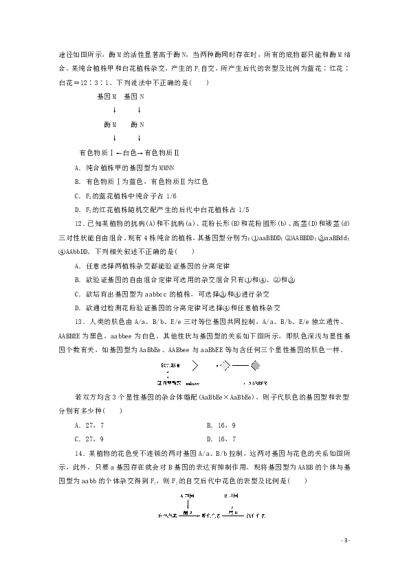 2019_2020学年新教材高中生物阶段综合测评1（第1～2章）新人教版必修第二册