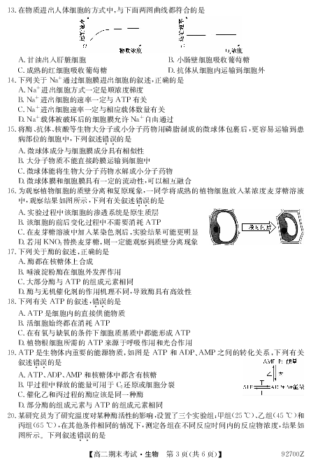 吉林省扶余一中2018-2019学年高二下学期期末考试生物试题 PDF版