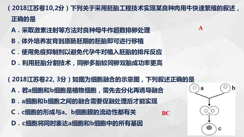 2019届二轮复习  2016-2018年各地高考生物分类--选修3 课件(52张PPT)