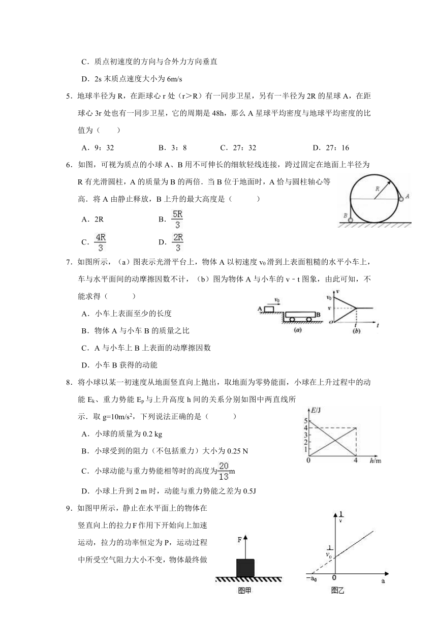 江西省南康中学2016-2017学年高一下学期第三次月考物理试题 Word版含答案