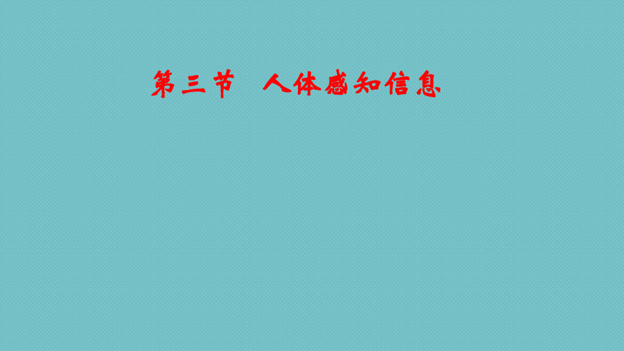 苏教版七下生物 12.3人体感知信息 课件(23张PPT)