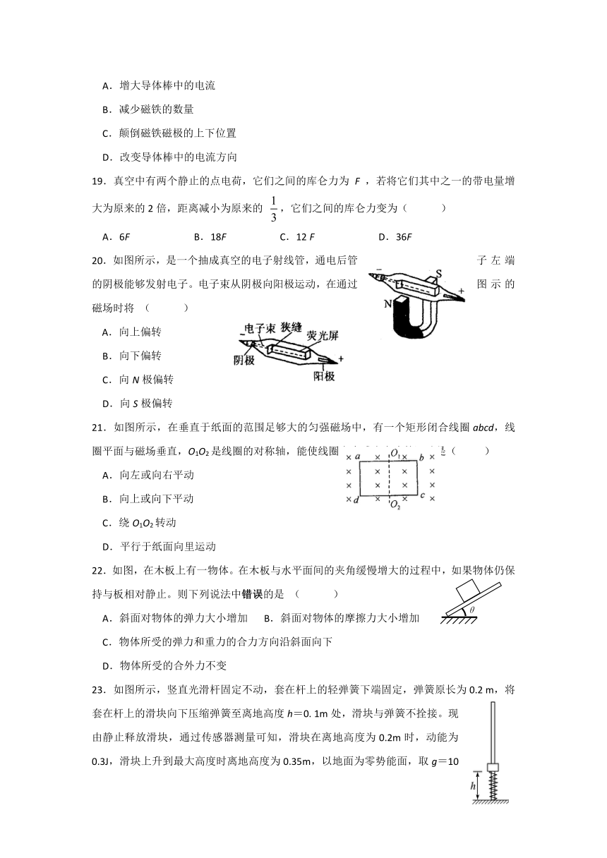 江苏省南京师大附中2016-2017学年高二下学期学业水平校模物理试卷