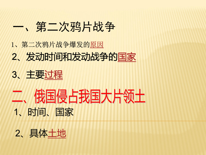 《民族危机与中国人民的英勇抗争》第二课时第二次鸦片战争与太平天国运动 课件