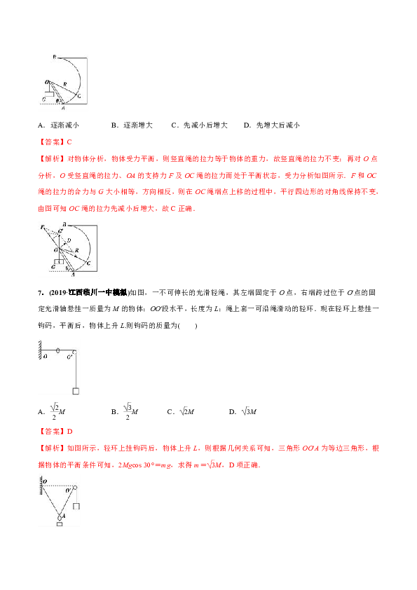 高中物理教科版必修一自我检测 共点力的平衡   Word版含解析