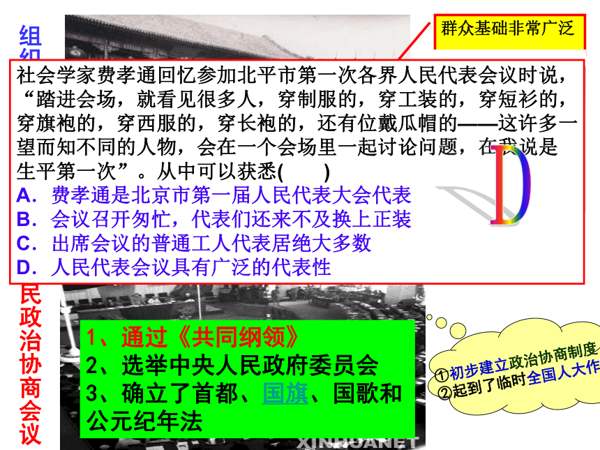 2016年[人民版]高一历史必修一专题四第1课 新中国初期的政治建设 复习课件 （共14张PPT）