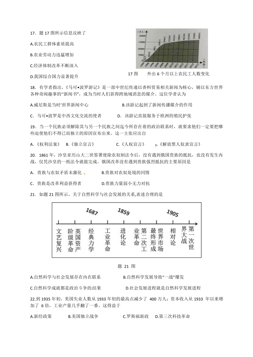 广东省2018年中考历史试题（word版，含解析）