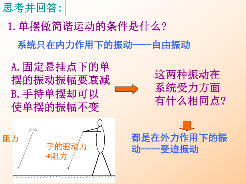 湖北省丹江口市第一中学高中物理选修3-4课件：第十一章 第五节 外力作用下的振动 (共13张PPT)