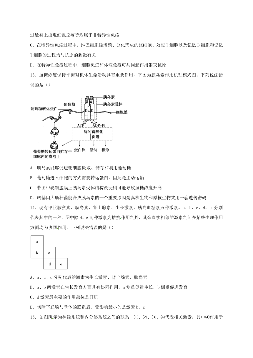 新疆兵团第二师华山中学2016-2017学年高二下学期学前考试生物试题（答案）