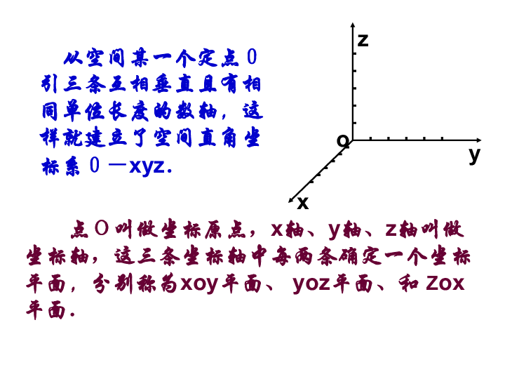 數學高中必修二蘇教版2.3《空間直角座標系》課件1