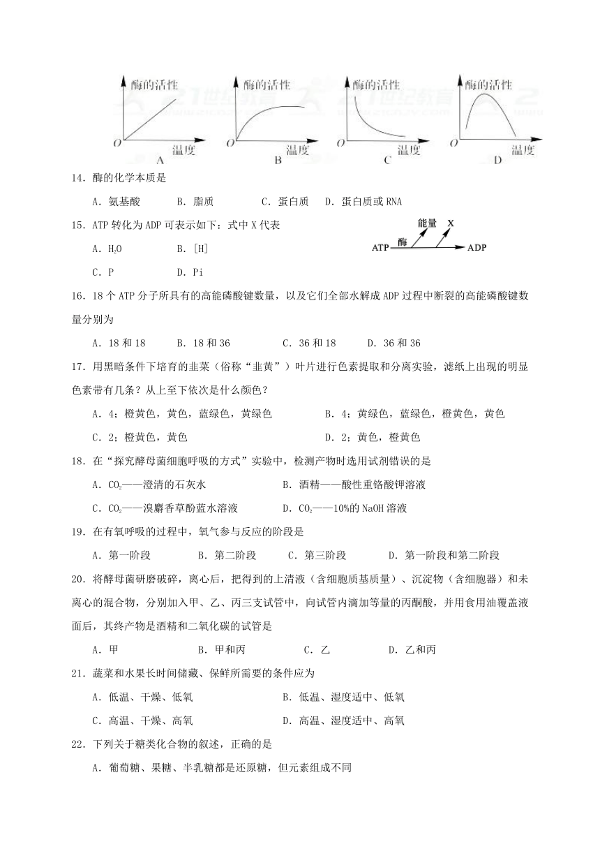 广西南宁市第八中学2017-2018学年高一上学期期末考试生物试题