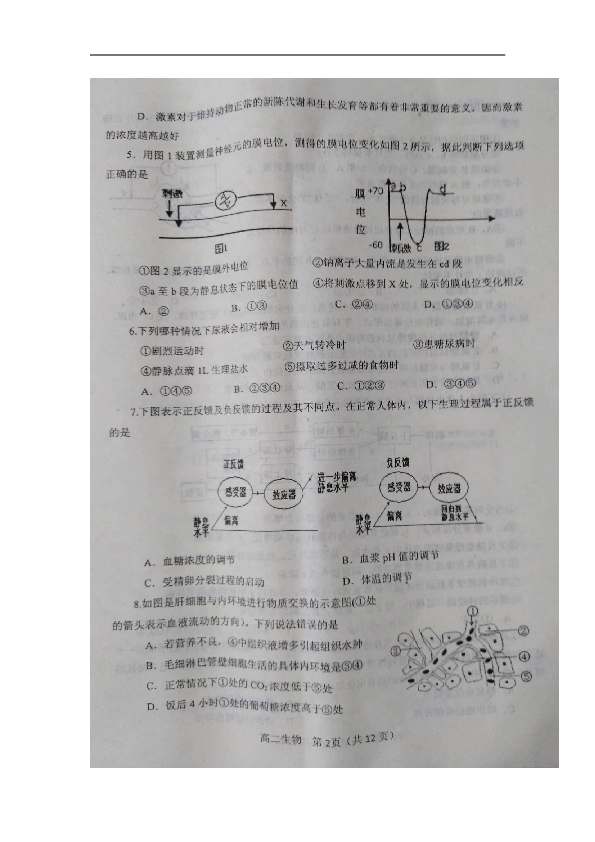 河南省南阳市2018-2019学年高二上学期期末考试生物试题扫描版