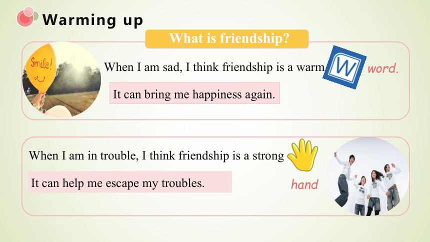 英语人教版必修1 Unit 1  Friendship Period1 Reading 课件