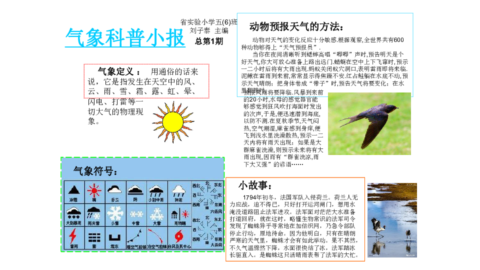 15大象版科學三年級上冊製作氣象科普小報課件共9張ppt