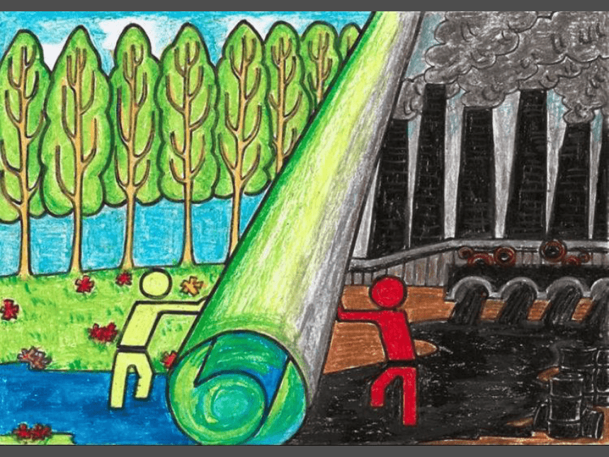 关于环境的绘画五年级图片
