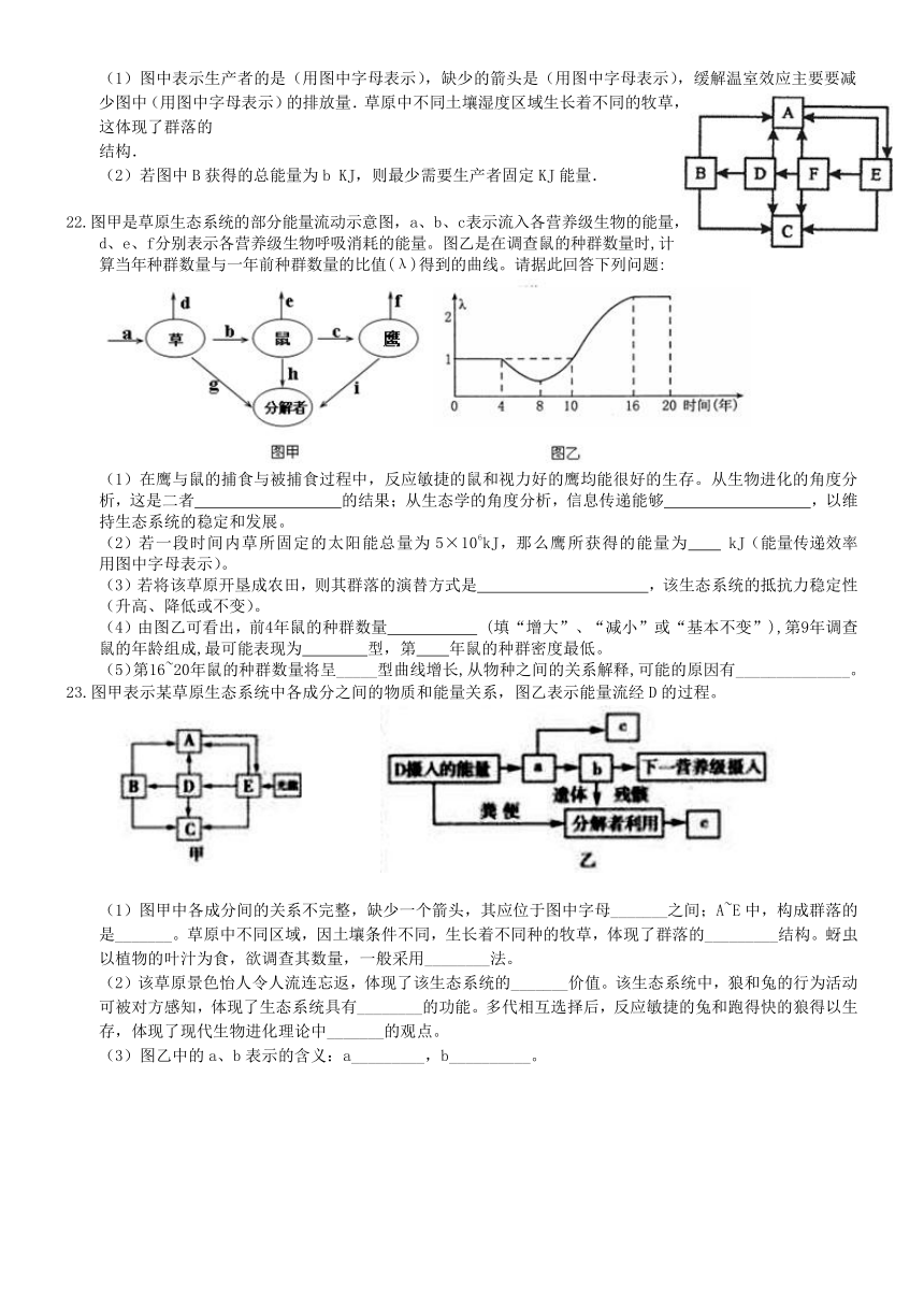 （衡水万卷）2016届高三生物二轮复习高考周测卷（含答案解析）周测（十七） 生态系统及其稳定性