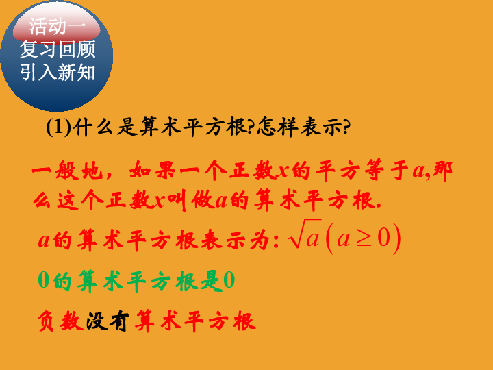 北京课改版八年级上册11.1 平方根 课件（17张PPT）