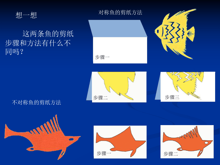 剪对称鱼形板书图片