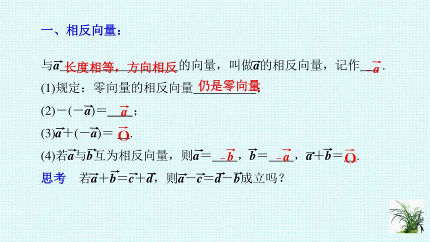 6 2 2向量的减法运算 课件（共15张PPT）-2021-2022学年上学期高一数学人教A版必修第二册