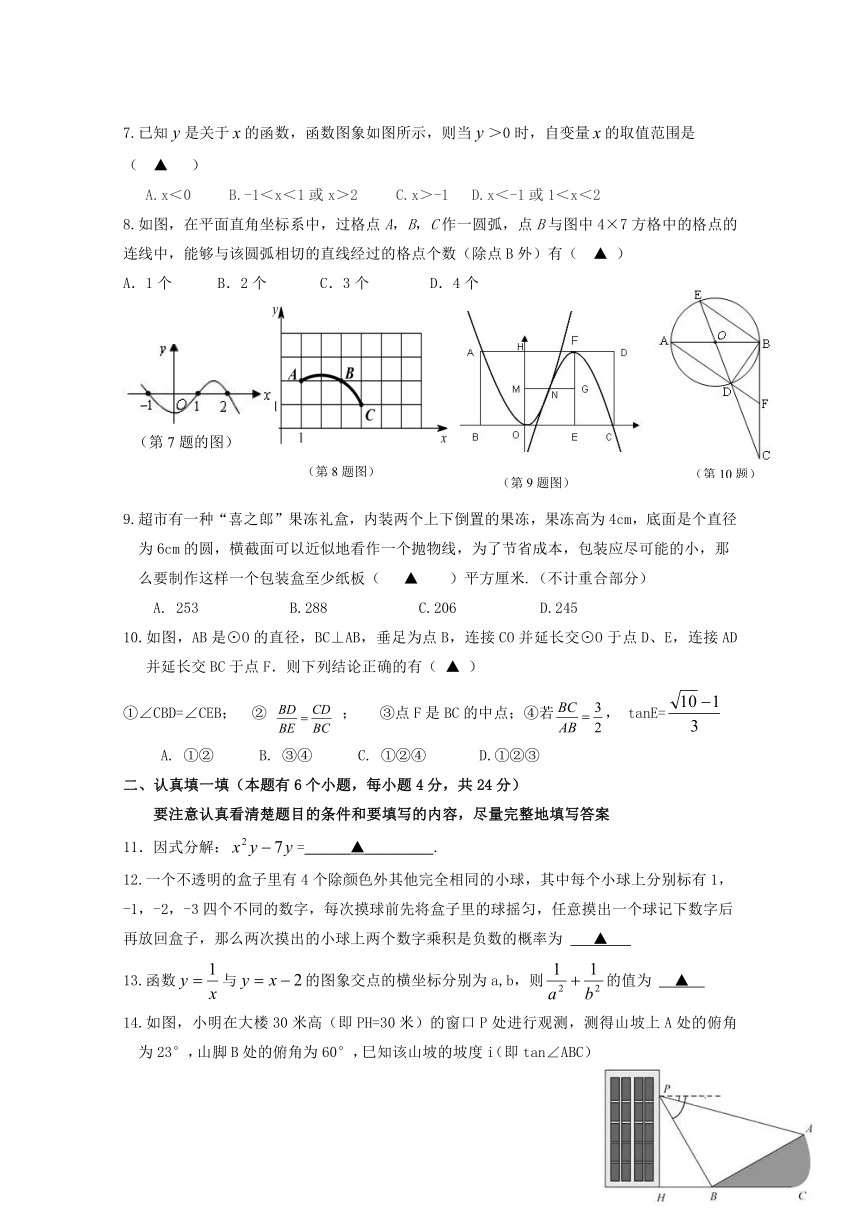 浙江省杭州市萧山区北干初中2014年中考数学模拟试卷