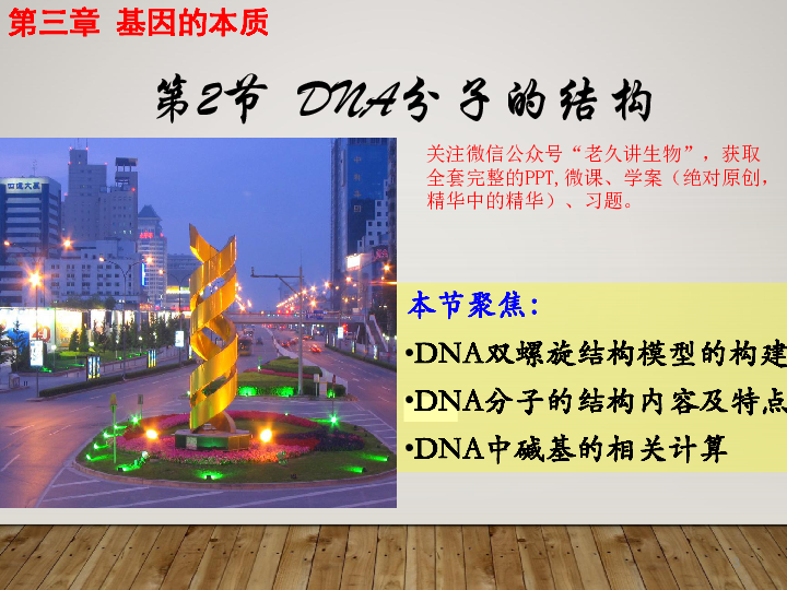 【微课第22期】 必修二 3.2 DNA分子的结构（  老久讲生物-ppt） .pptx