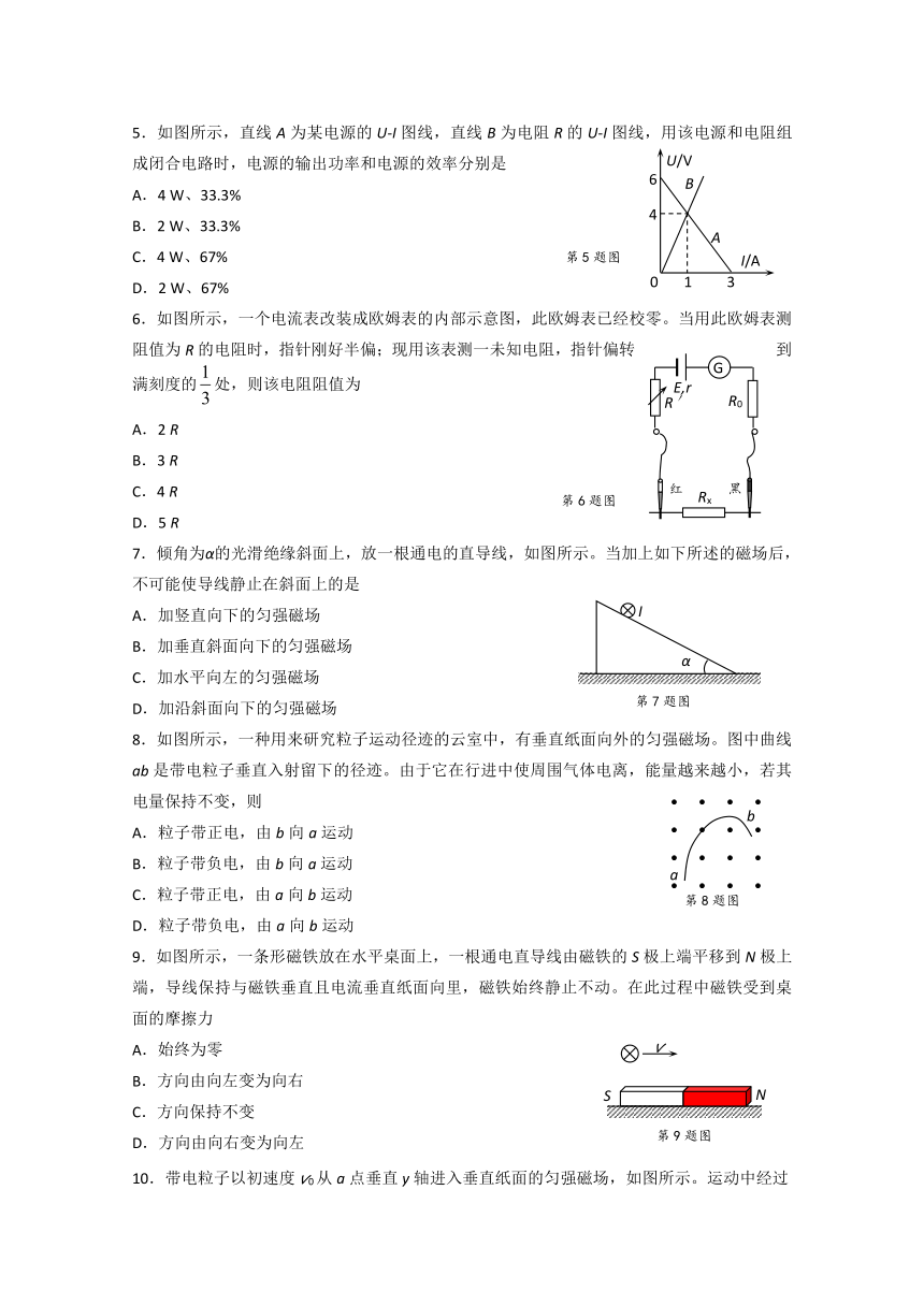 安徽省芜湖市2014-2015学年度高二第一学期模块考试物理理试题