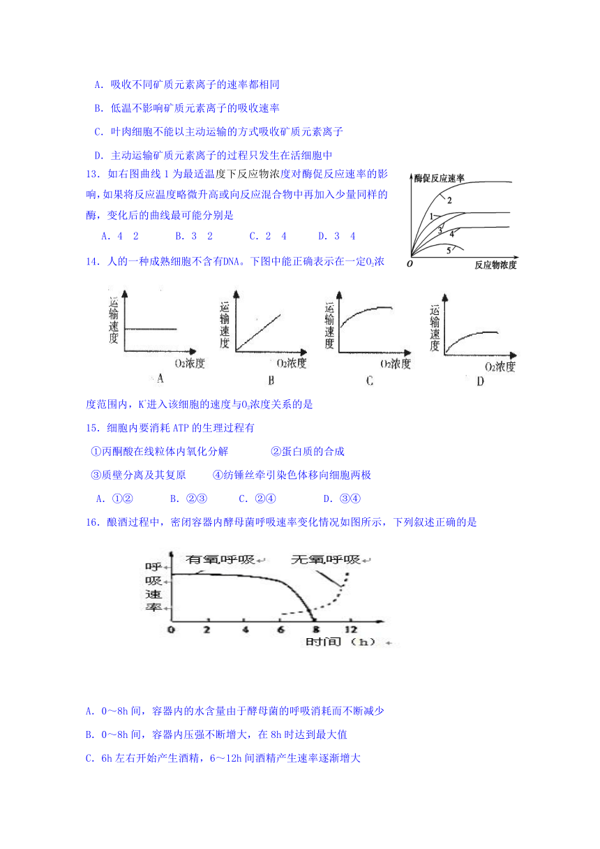 广东省揭阳市惠来县第一中学2017-2018学年高一上学期期末质检考试生物试题