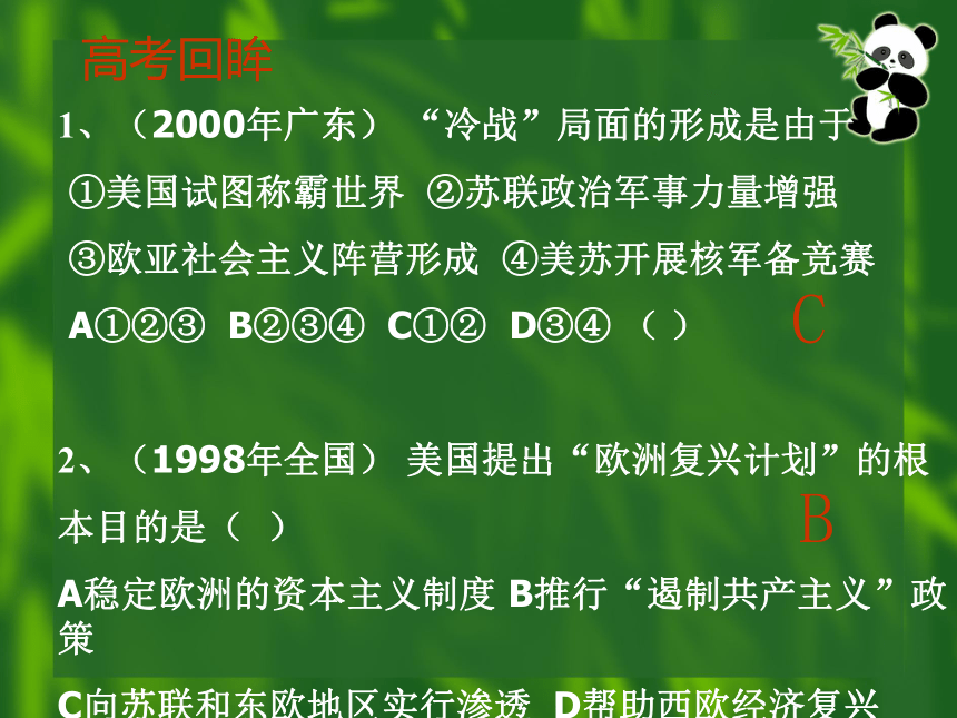 人教版必修1第八单元 当今世界政治格局的多极化趋势 复习课件（共12张PPT）