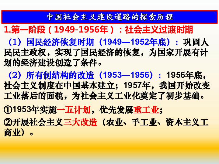2020届高考历史一轮复习 专题十二 中国特色社会主义建设的道路 课件(共73张ppt)