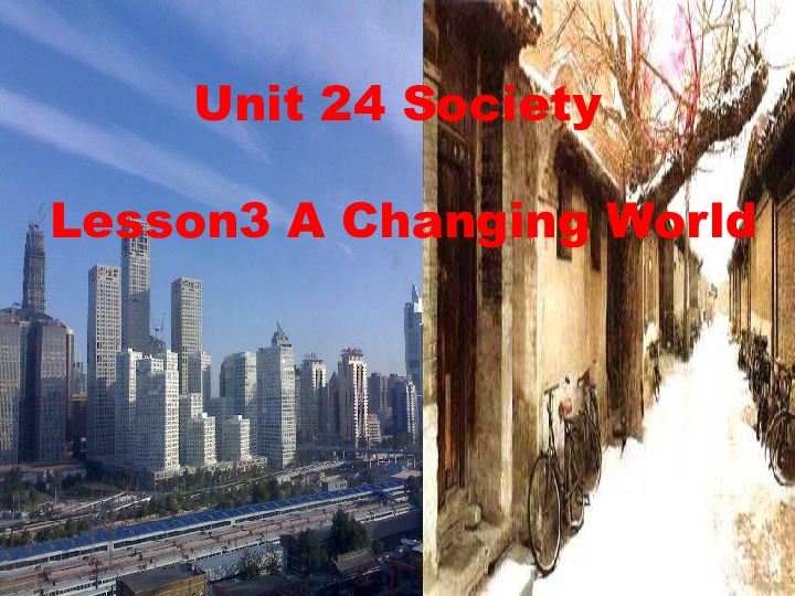 选修模块8 Unit 24 Society Lesson 3 A Changing World 课件（45张ppt）