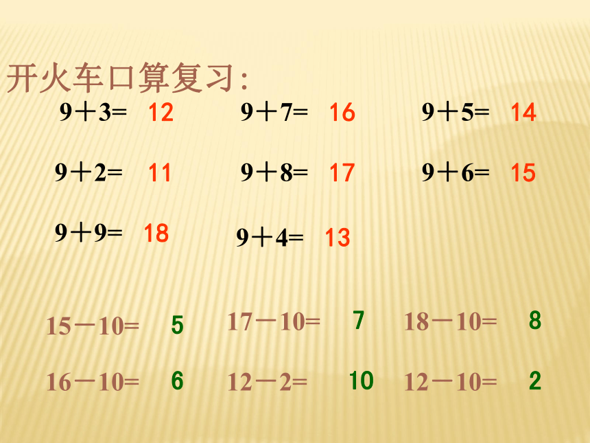 数学一年级下人教版2《十几减9》教学课件（11张）