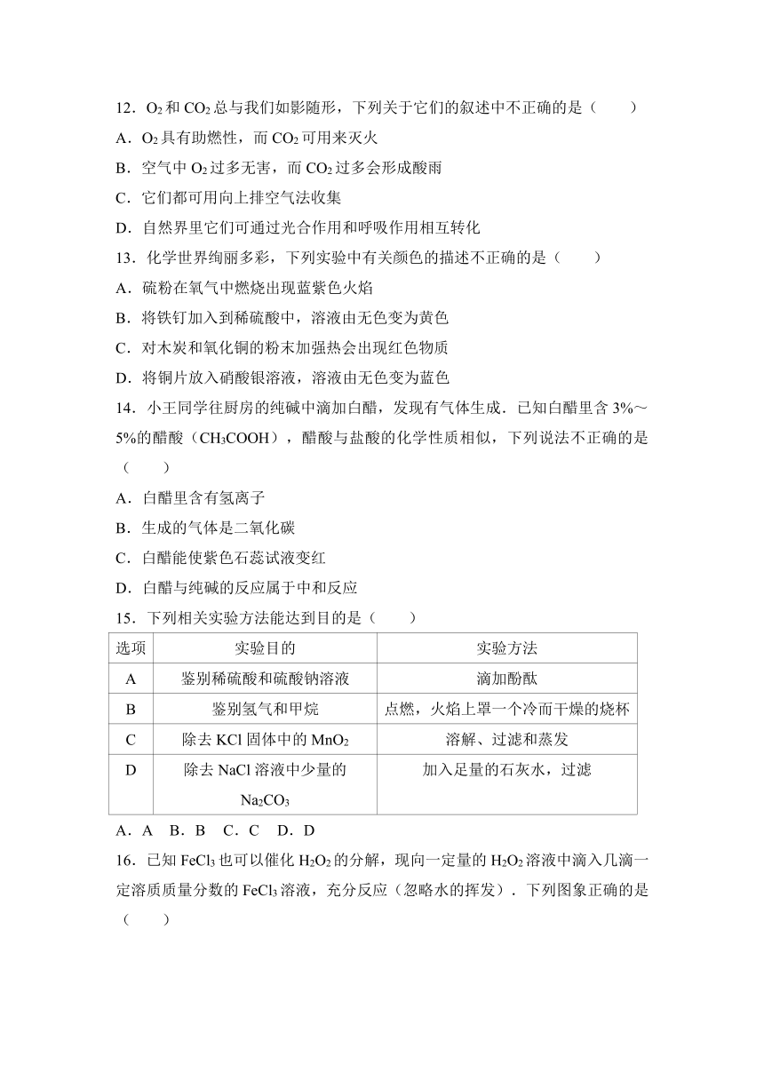 2017年重庆市中考化学试卷（b卷）（解析版）