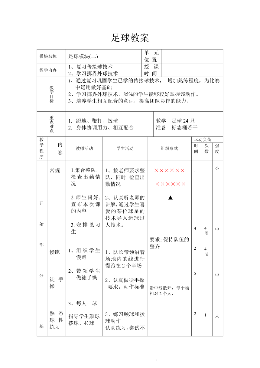 2021-2022学年人教版高中体育与健康全一册足球教案