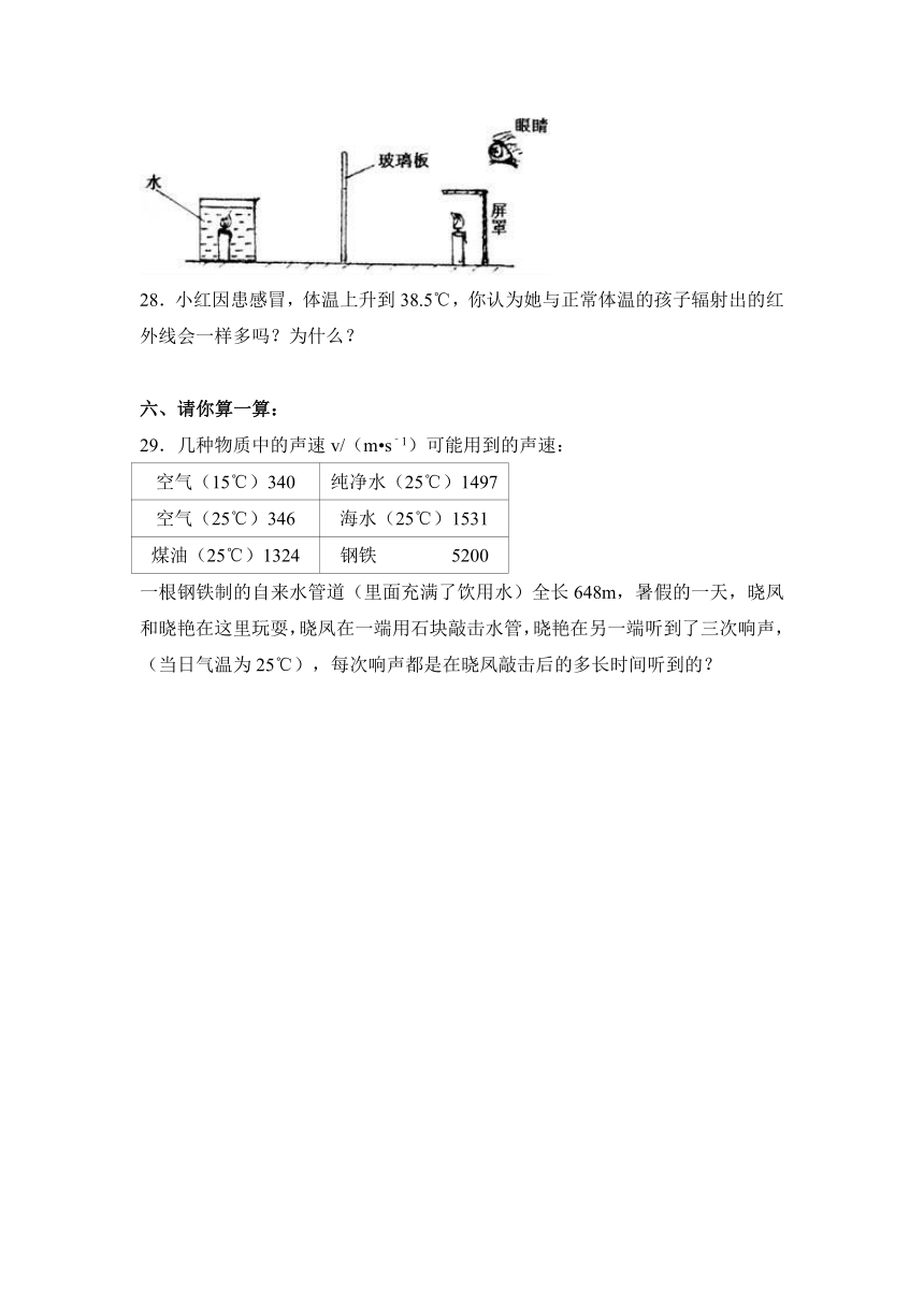 黑龙江省哈尔滨六十九中教育集团2016-2017学年八年级（上）期中物理试卷（解析版）