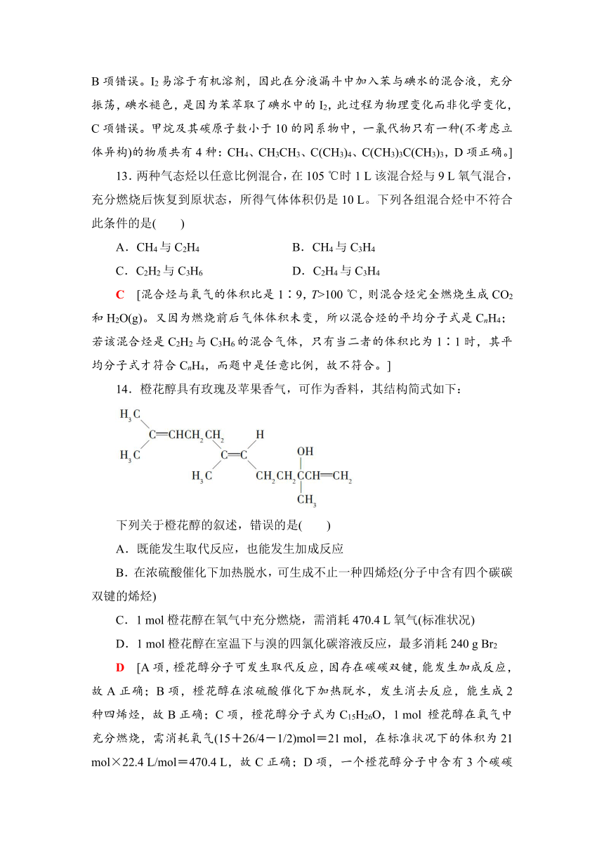 2018-2019学年化学苏教版必修2同步专题综合测评3　有机化合物的获得与应用