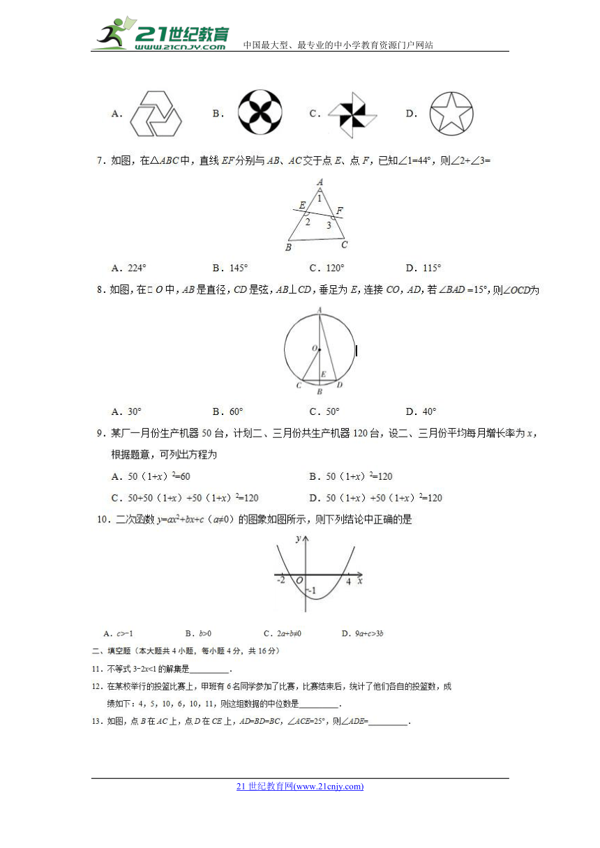 2018年河北省中考考前最后一卷数学试卷（A）含答案（扫描版）